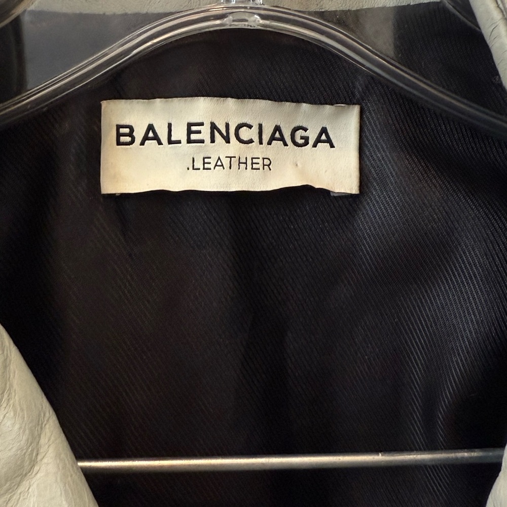 Balenciaga Leather Motorcycle Jacket Early 2000s Nicolas Ghesquière Gray Size 38 - Picture 5 of 11